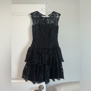 Marchesa Notte Size 2 Mini Black Lace Cocktail Dress